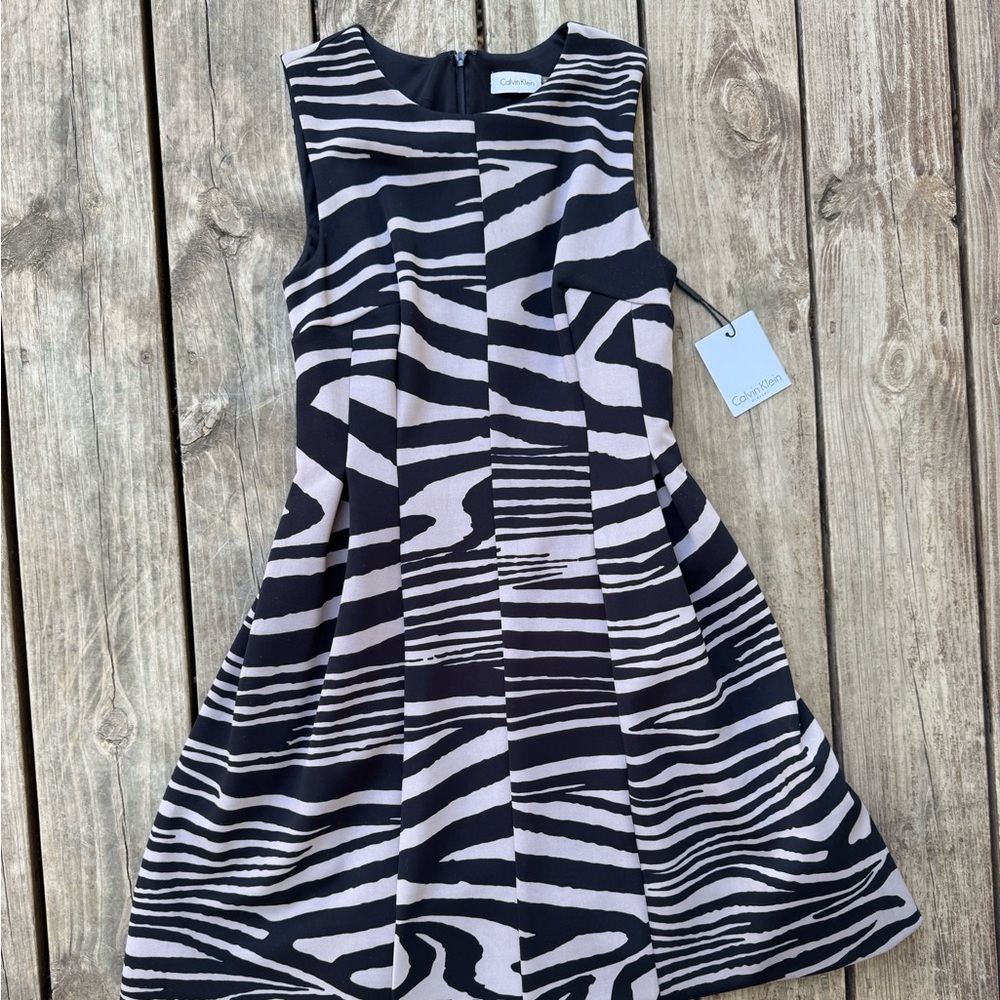 NWT Calvin Klein Zebra Dress - Size 6